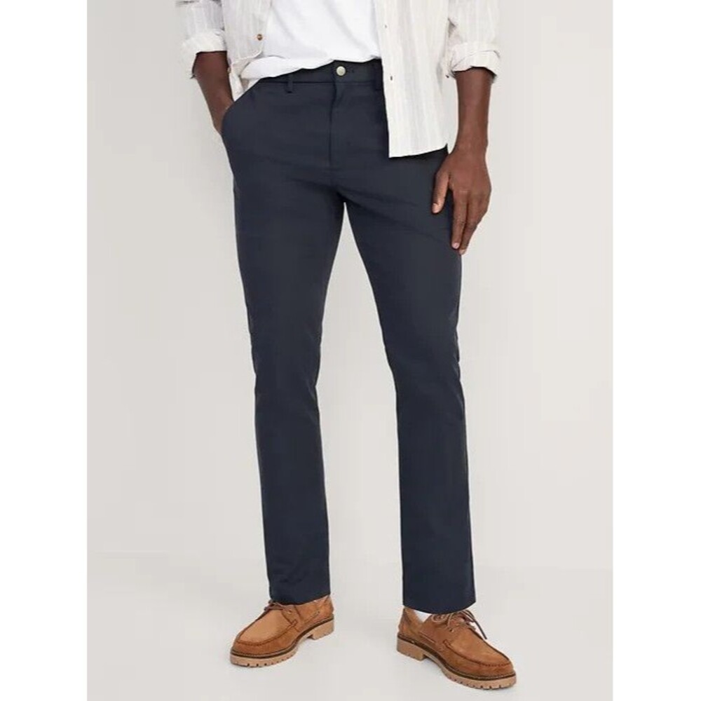 Old Navy Slim Ultimate Tech Built-In Flex Chino Pants Mens 40x32 Navy Blue NEW